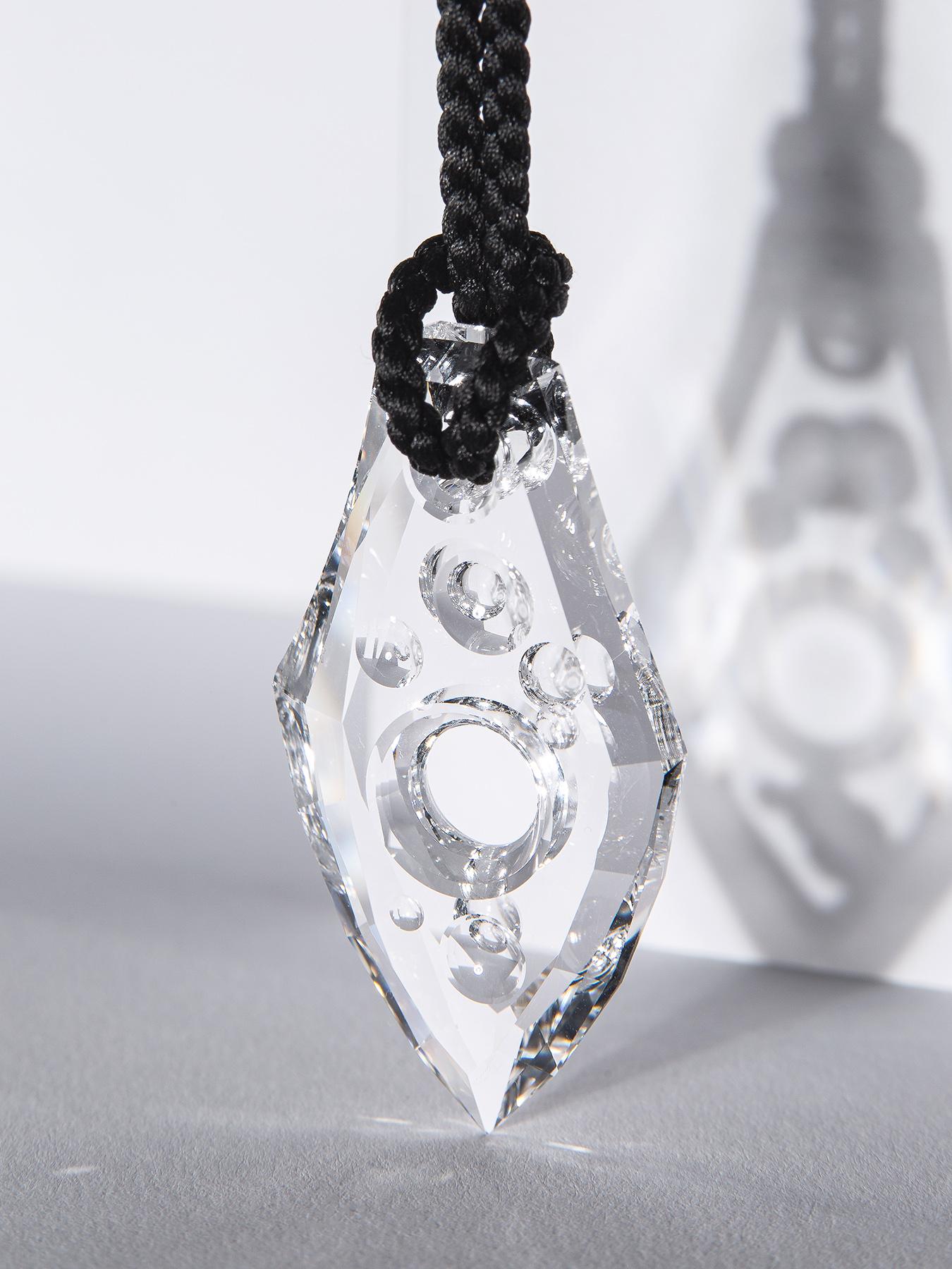 Artisan Talisman I Carved Rock Crystal Pendant Unisex gift Amulet Necklace