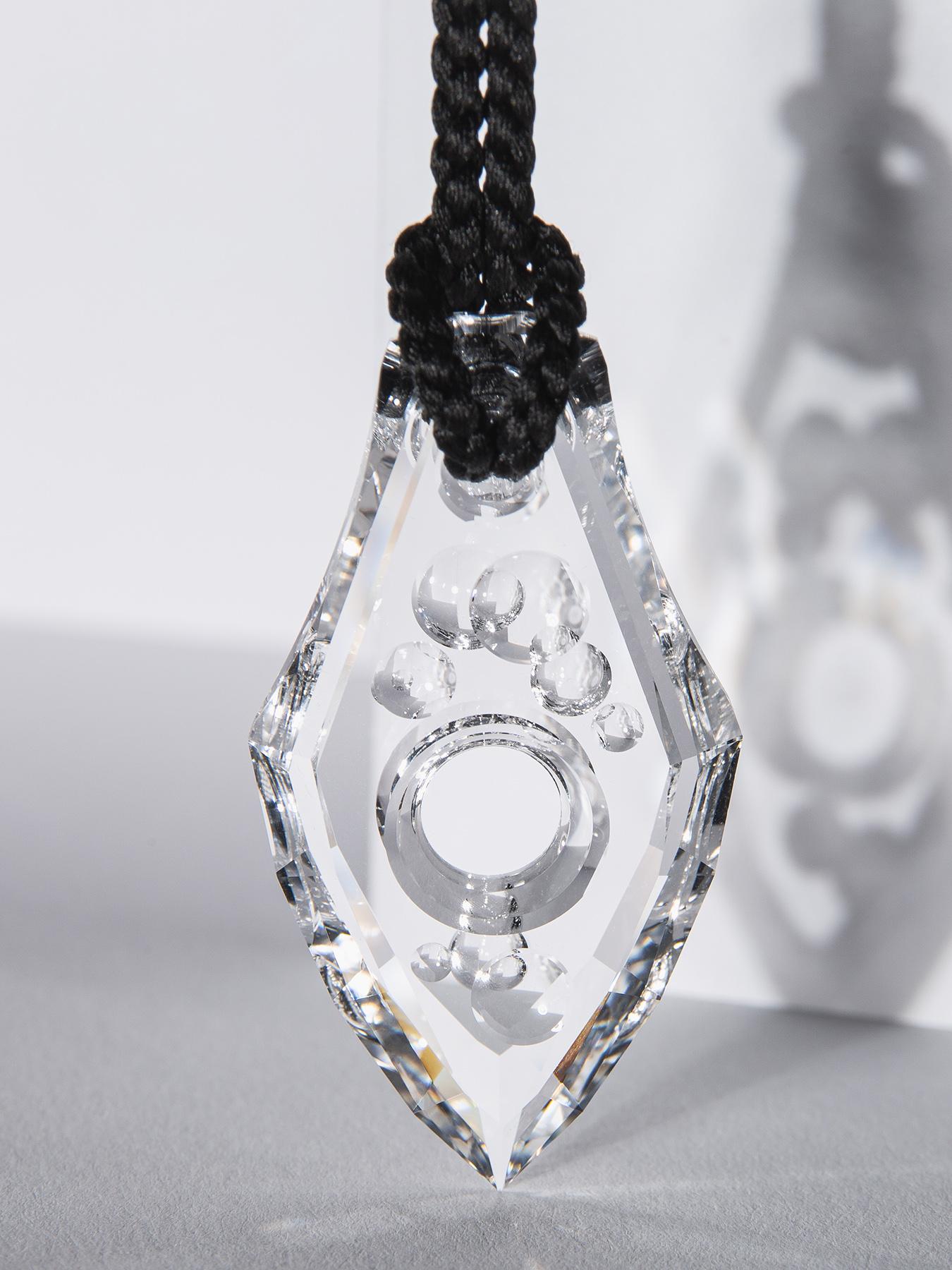 Talisman I Carved Rock Crystal Pendant Unisex gift Amulet Necklace 1