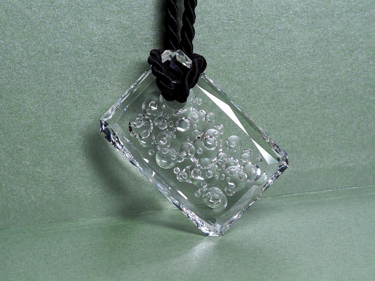 Talisman II Carved Rock Crystal Pendant Unique Amulet pendant healing gemstone For Sale 4