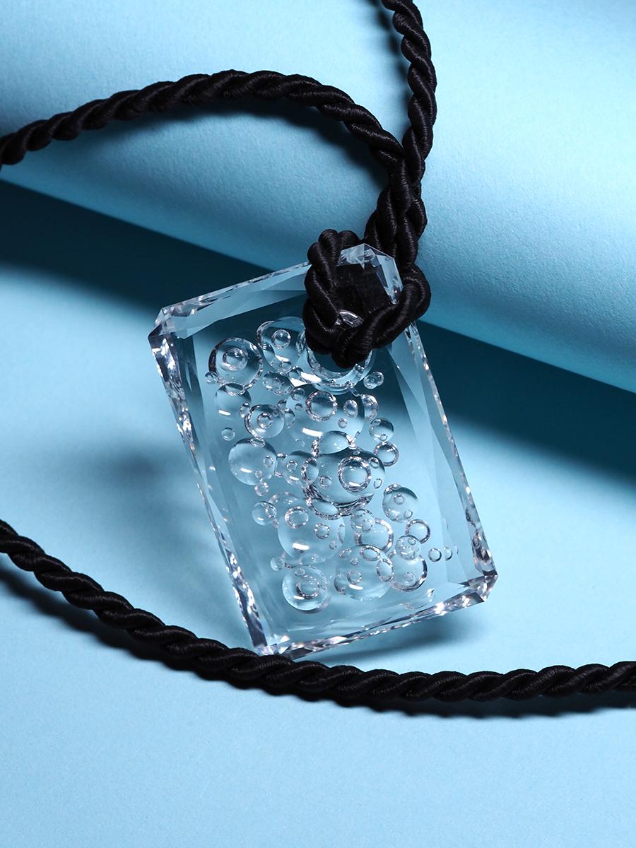 Talisman II Carved Rock Crystal Pendant Unique Amulet pendant healing gemstone For Sale 7