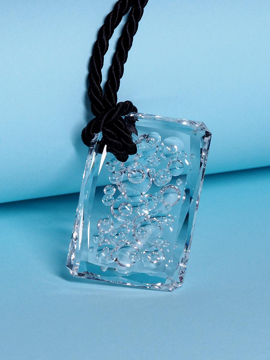 Women's or Men's Talisman II Carved Rock Crystal Pendant Unique Amulet pendant healing gemstone For Sale