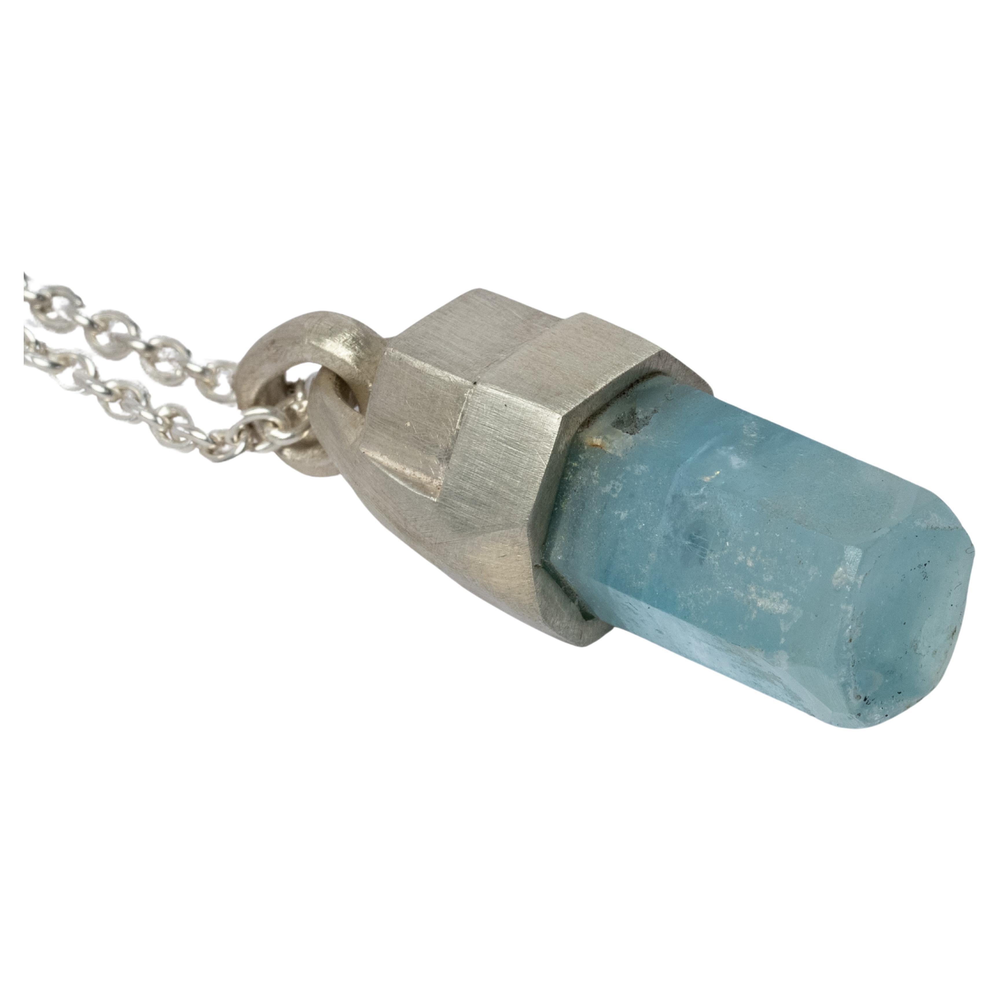 Talisman Necklace (Brace-Held, Healed, Aquamarine, MA+AQU) For Sale