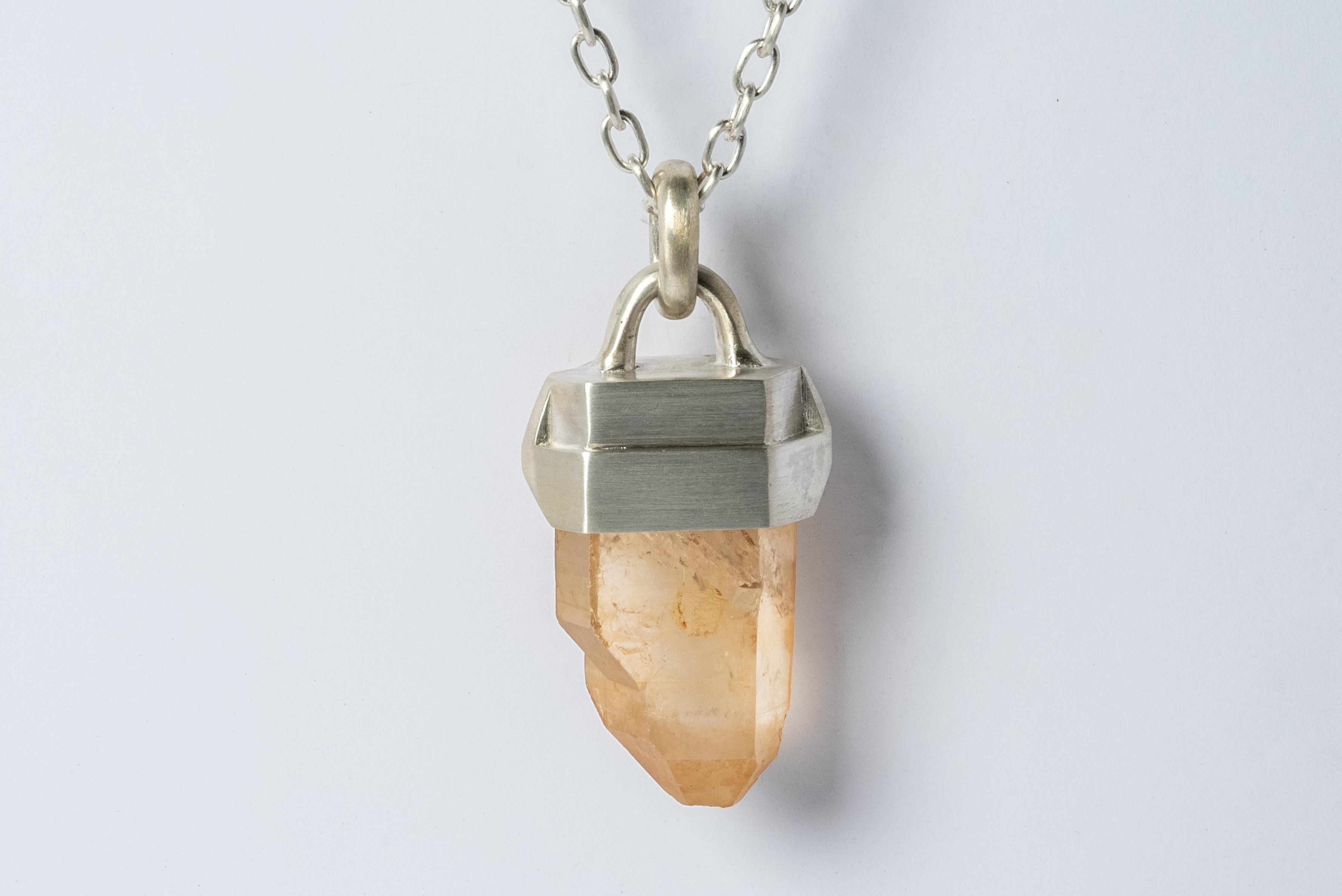 Rough Cut Talisman Necklace (Brace-Held, Healed, Iron Quartz, MA+IRQ) For Sale