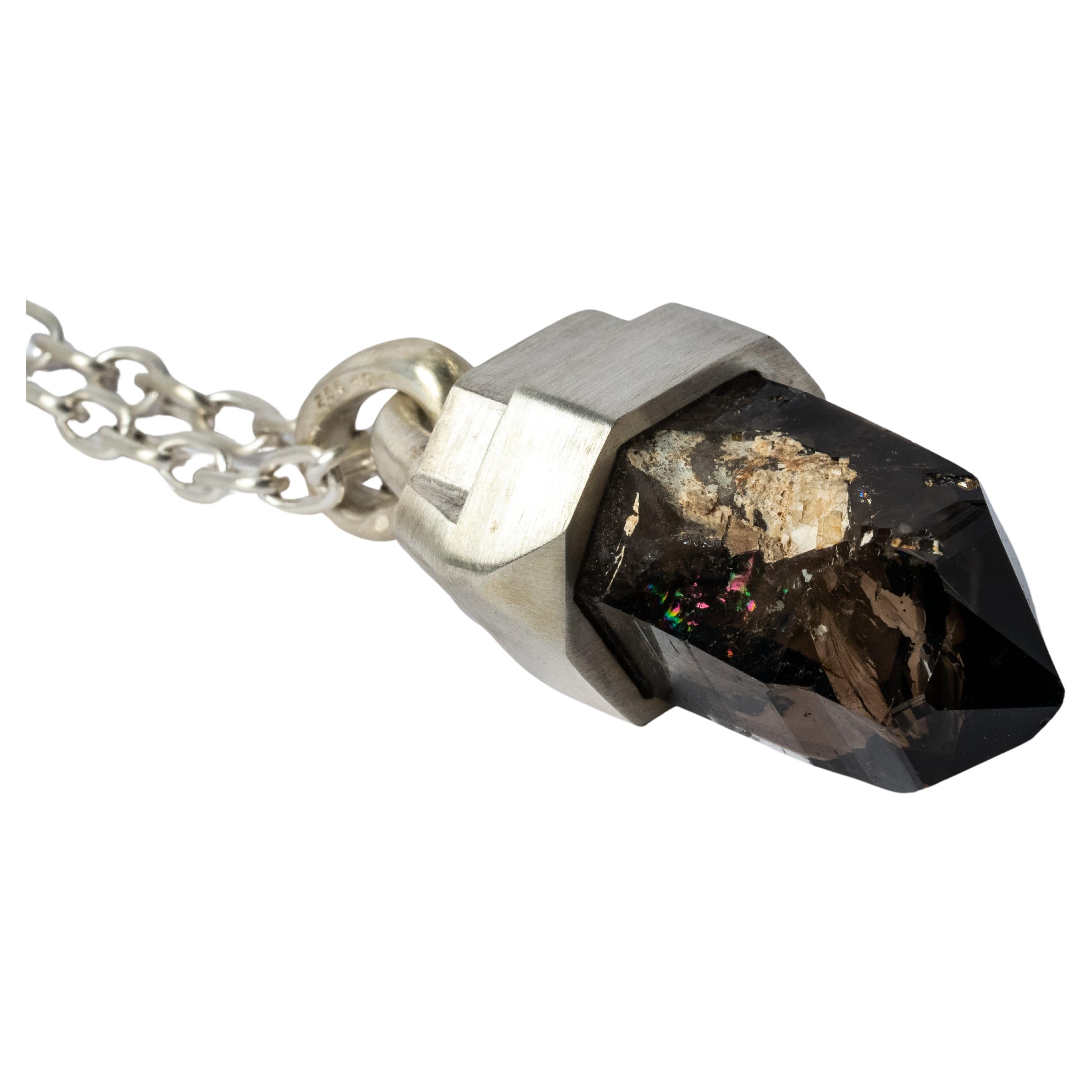 Talisman Necklace (Brace-Held, Healed, Smoky Quartz, MA+SQ) For Sale