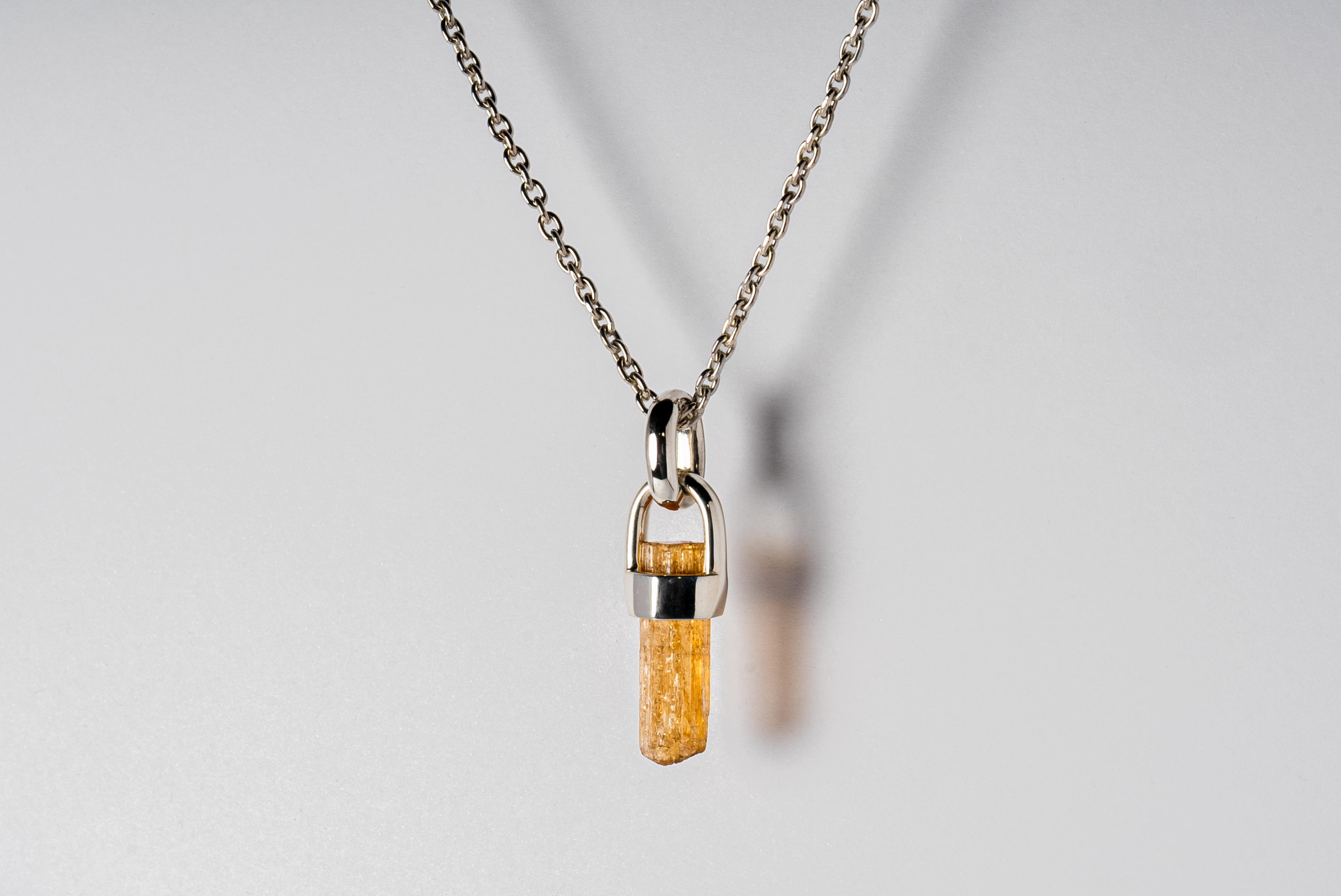 Rough Cut Talisman Necklace (Brace-Held, Imperial Topaz, PA+ITOP) For Sale