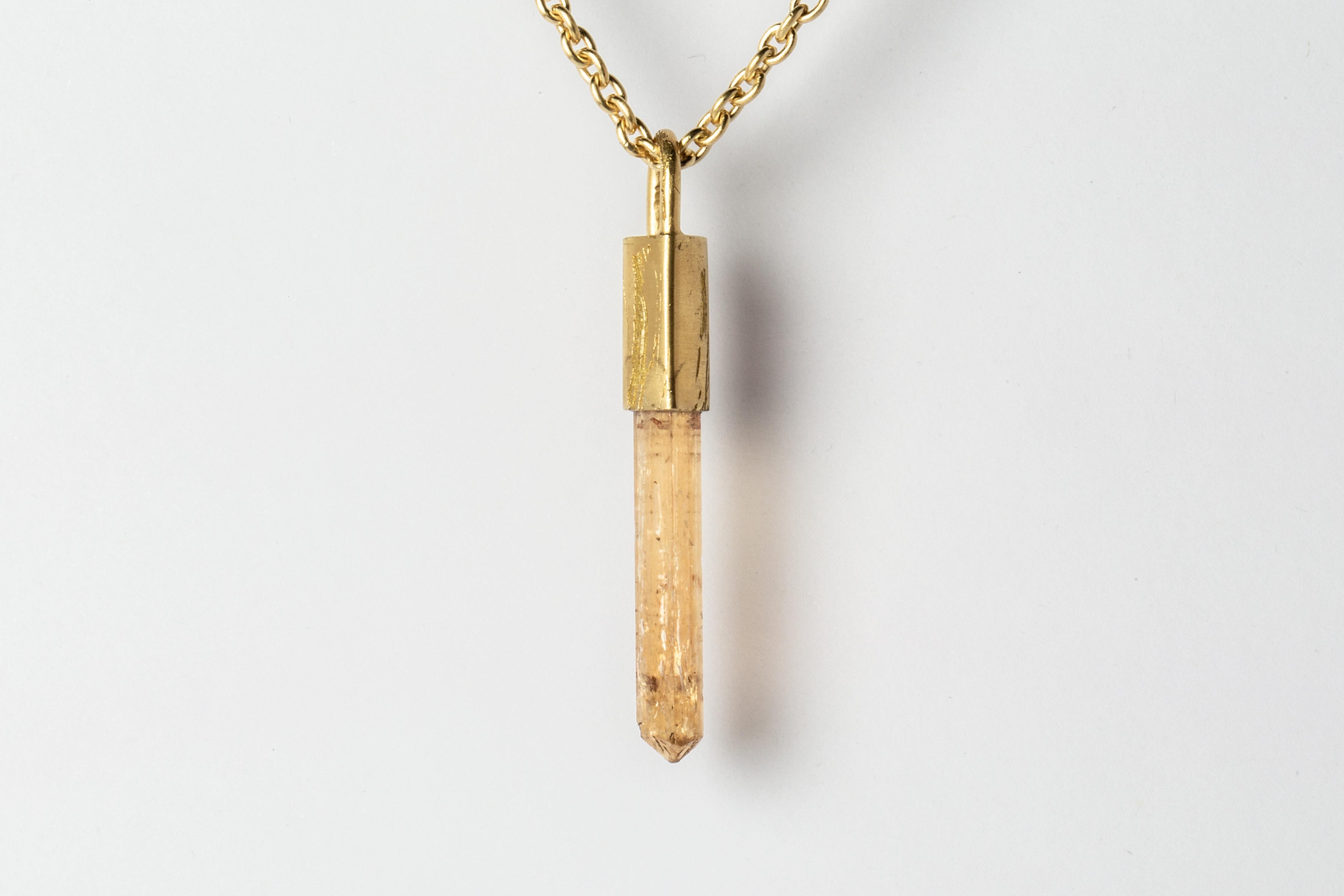 Rough Cut Talisman Necklace (Imperial Topaz, AG+AGA+ITOP) For Sale