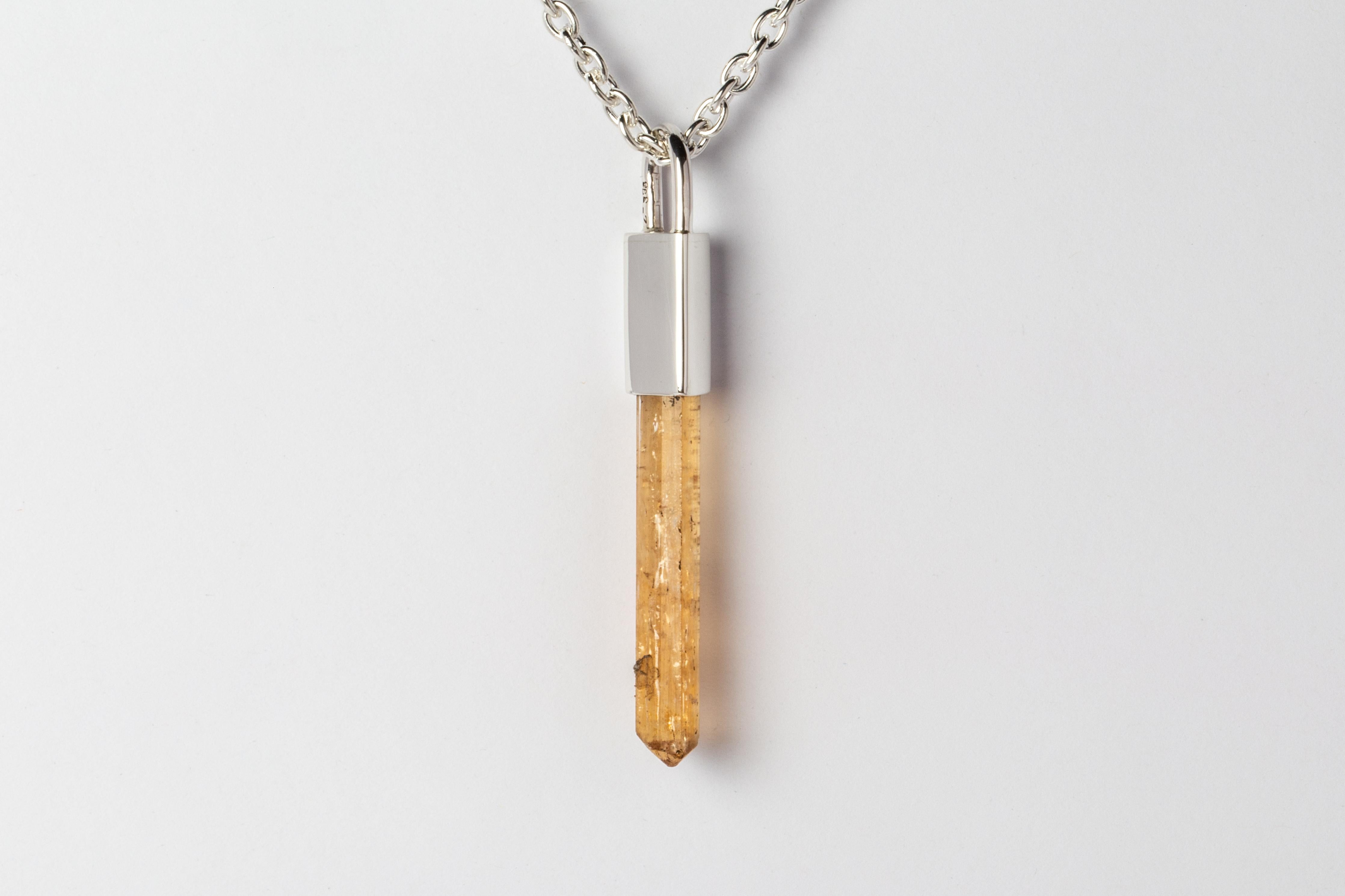 Rough Cut Talisman Necklace (Imperial Topaz, PA+ITOP) For Sale