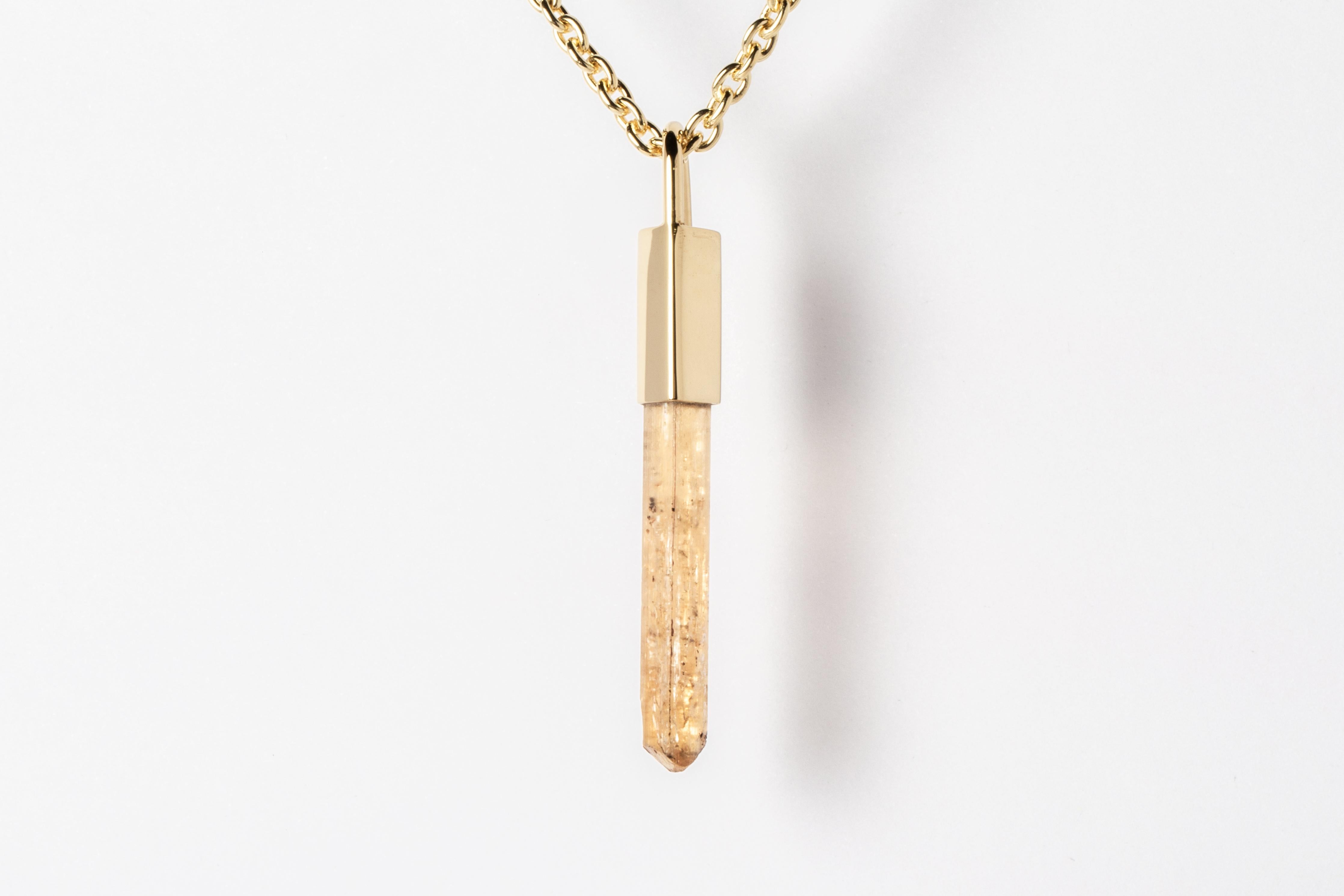 Rough Cut Talisman Necklace (Imperial Topaz, YG+YGA+ITOP) For Sale