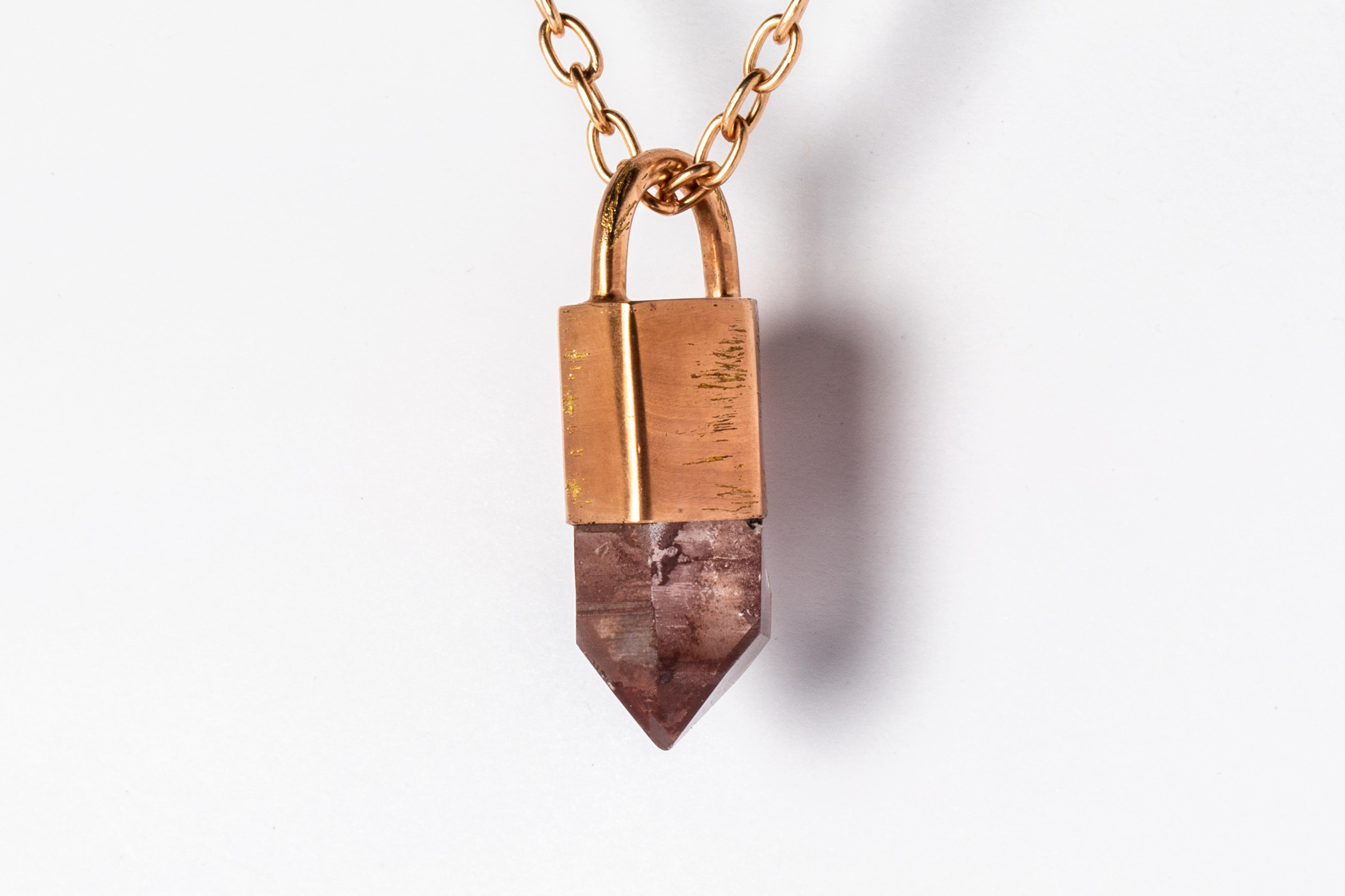 Rough Cut Talisman Necklace (Iron Quartz, AM+AMA+IRQ) For Sale