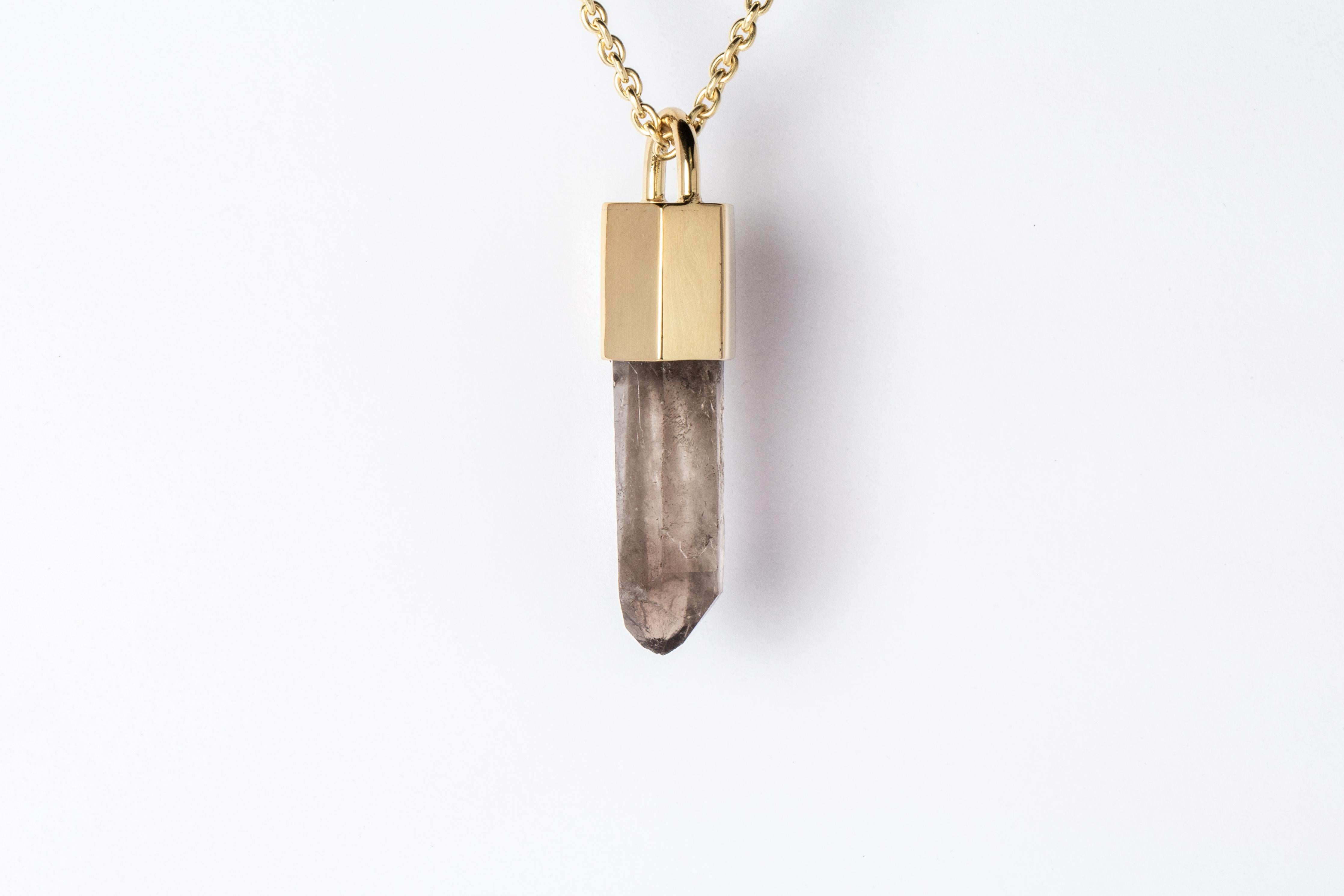 Talisman Necklace (Smoky Quartz, YG+YGA+SQ) In New Condition For Sale In Hong Kong, Hong Kong Island