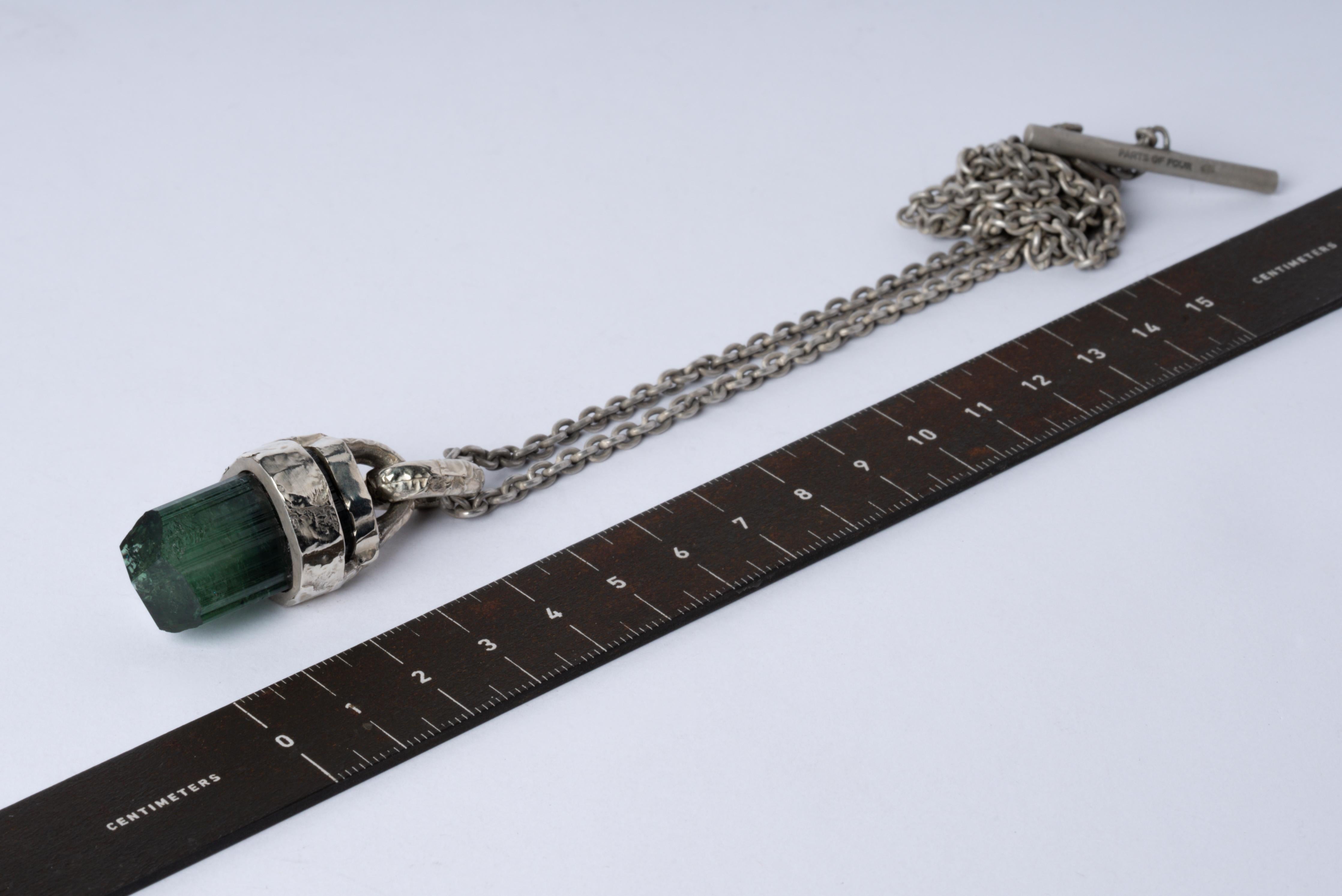Talisman Necklace SPECIMEN (Brace-Held, Healed, Fuse, Verdelite, DA10KW+VER) In New Condition For Sale In Paris, FR