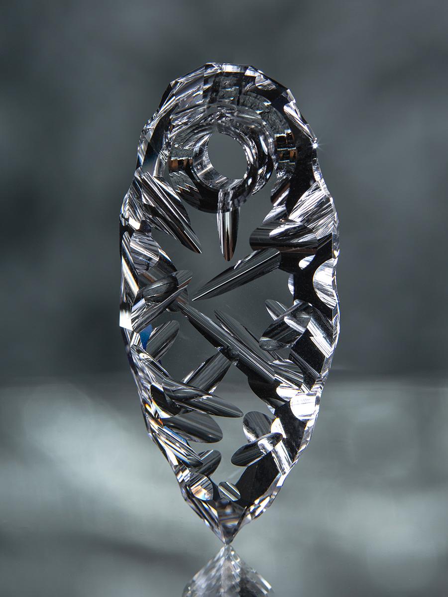 Taille mixte Talisman V Rock Crystal Pendant Gem Necklace Mens en vente