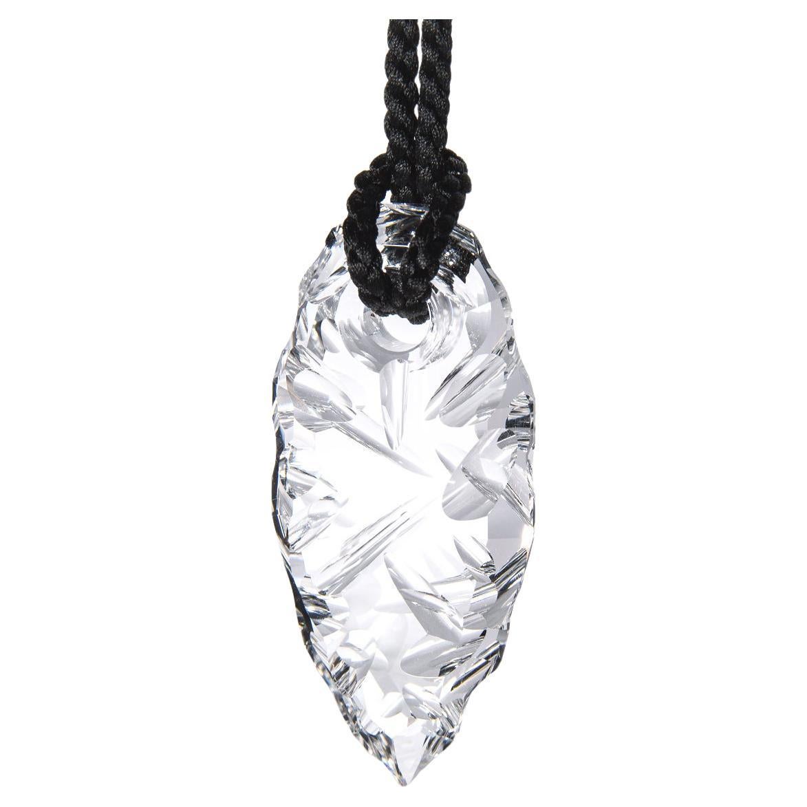 Talisman V Rock Crystal Pendant Gem Necklace Mens en vente