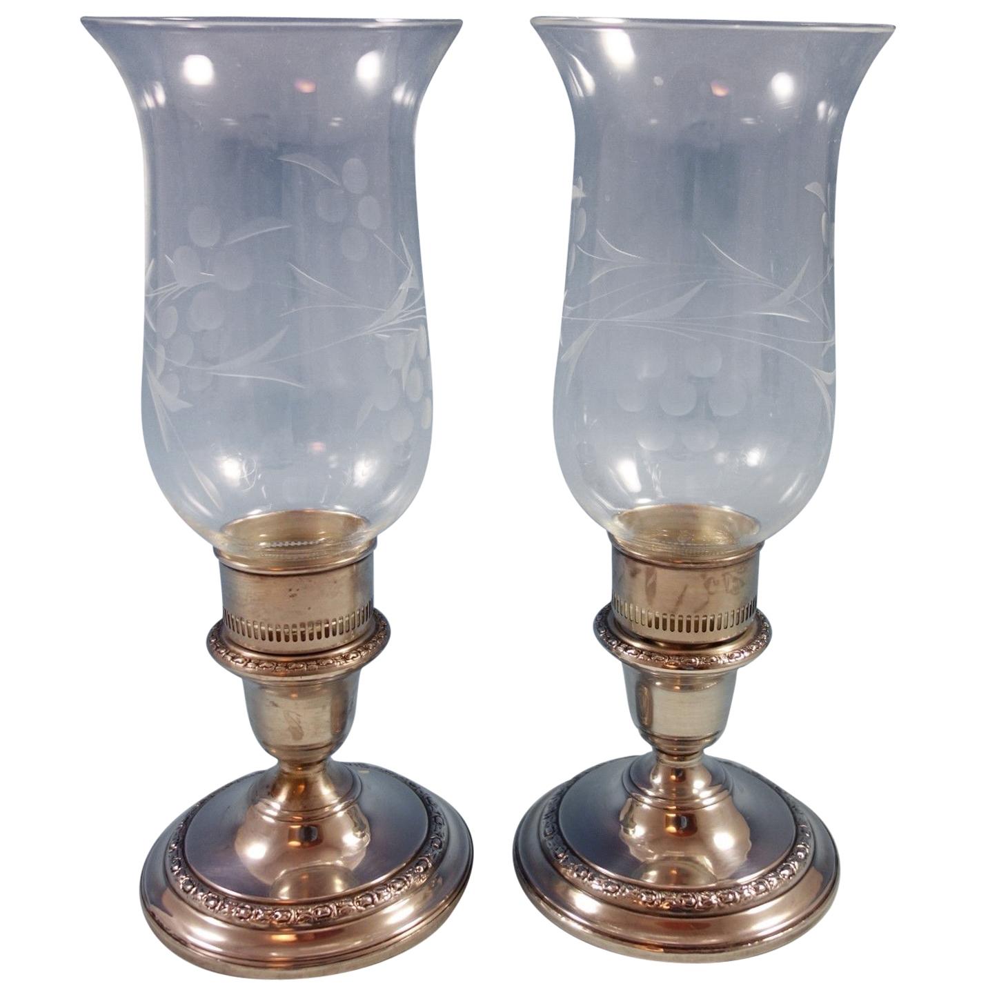 Talisman Rose by Frank Whiting Sterling Silver Candlestick Pair #259