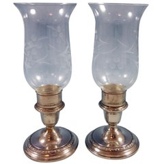 Talisman Rose by Frank Whiting Sterling Silver Candlestick Pair #259