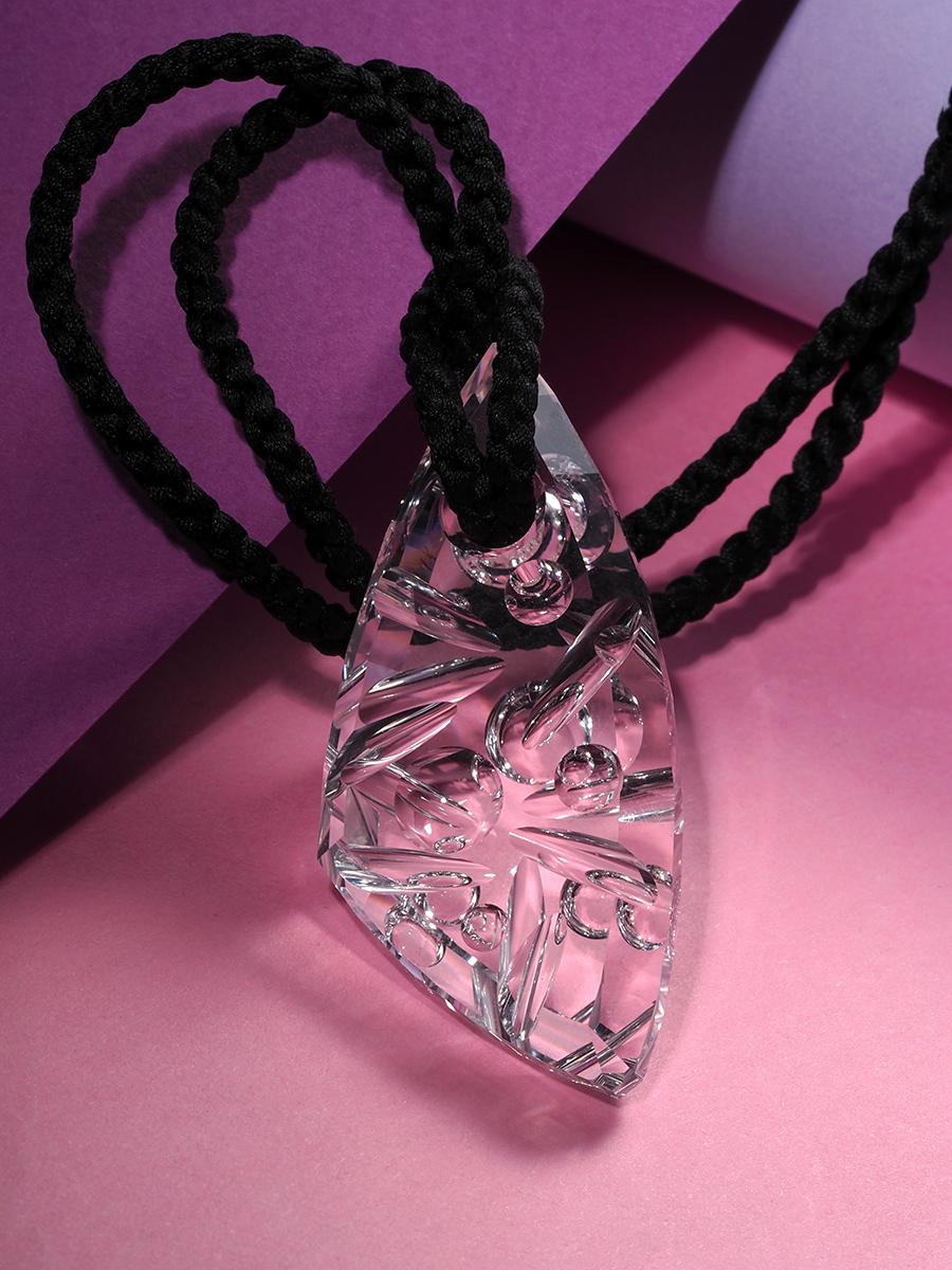 Talisman VI Rock Crystal Pendant Unique Carving Unisex Necklace 8