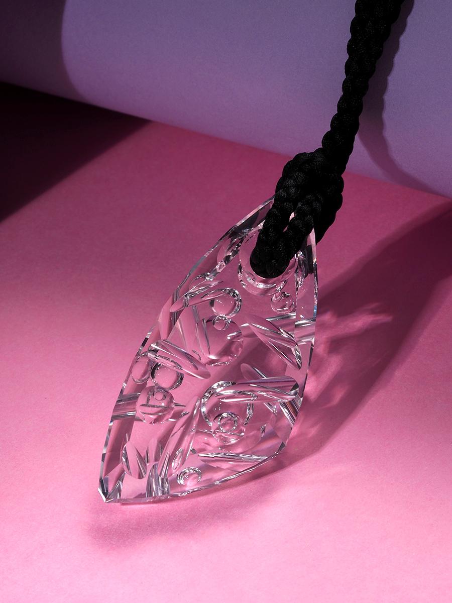 Talisman VI Rock Crystal Pendant Unique Carving Unisex Necklace 9