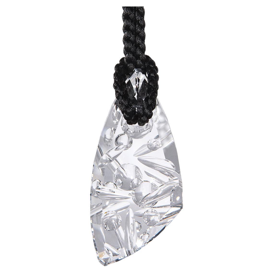 Talisman VI Rock Crystal Pendant Unique Carving Unisex Necklace