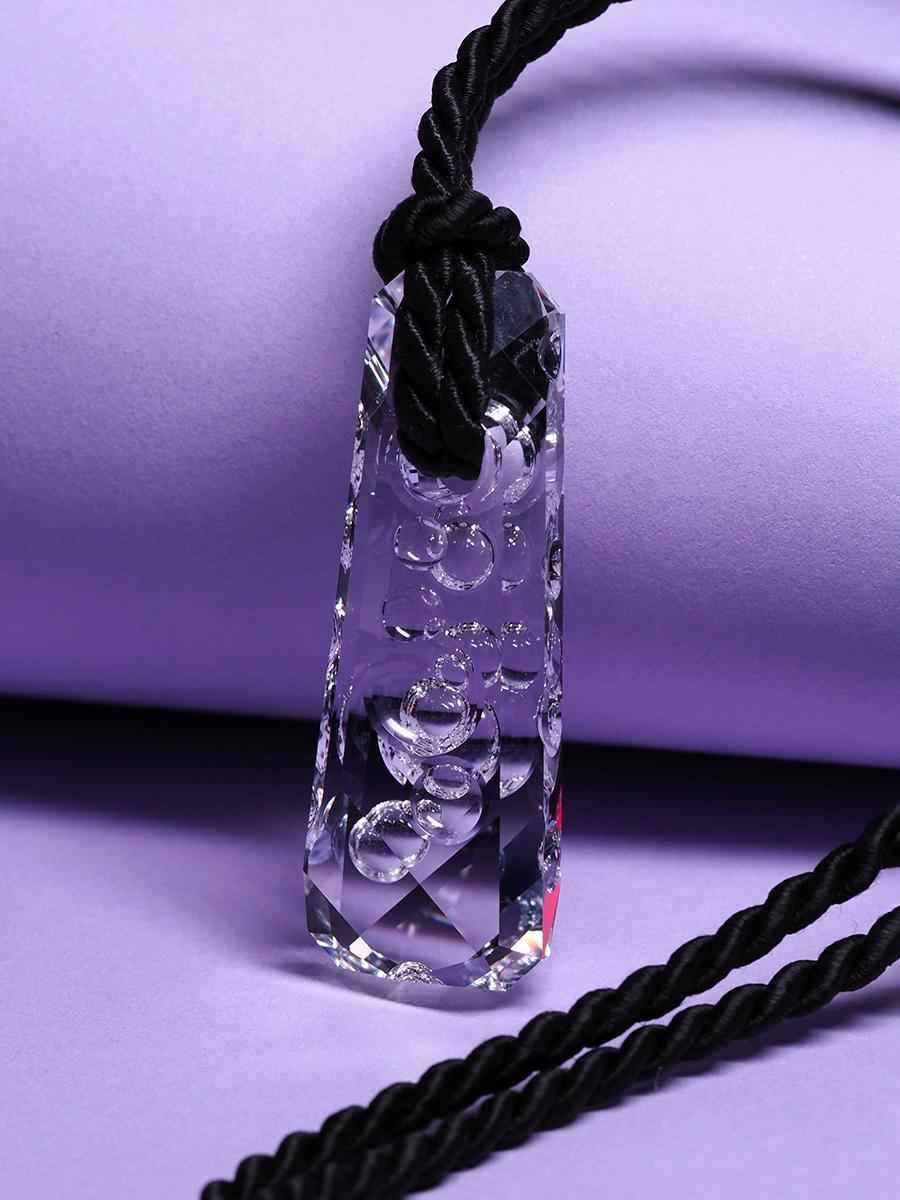 Talisman VII Carved Rock Crystal Pendant Amulet Natural Quartz For Sale 2