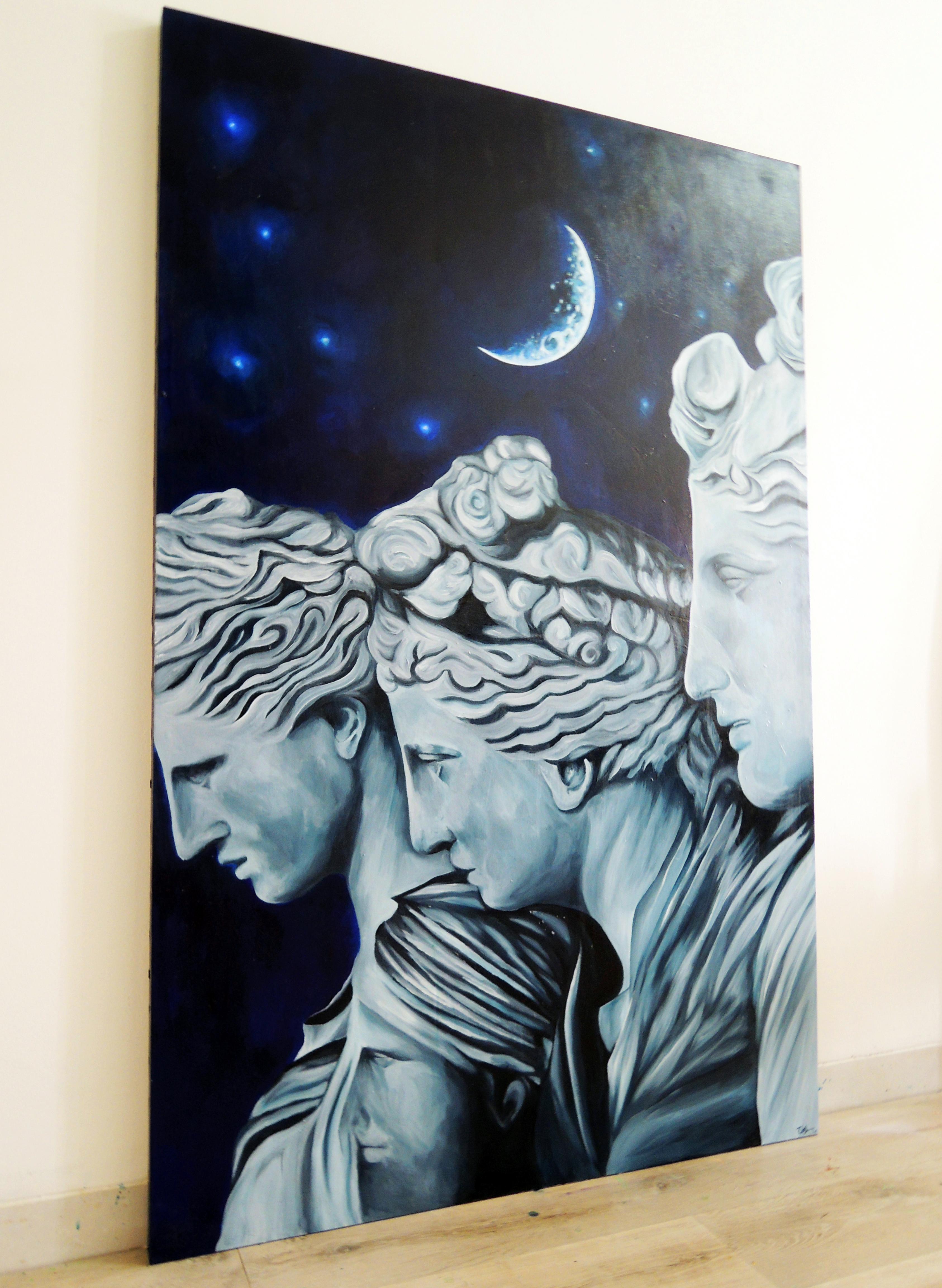 “lunar beams” 2020 - Modern Painting by Talitha Maranila