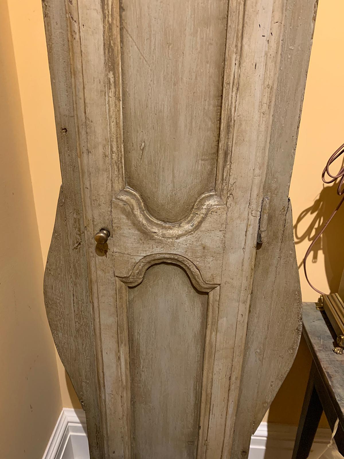 Tall 18th-19th Century French Painted Floor Longcase Clock For Sale 10