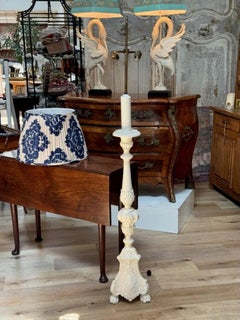 Tall 18th C. Pricket Stick Floor Lamp