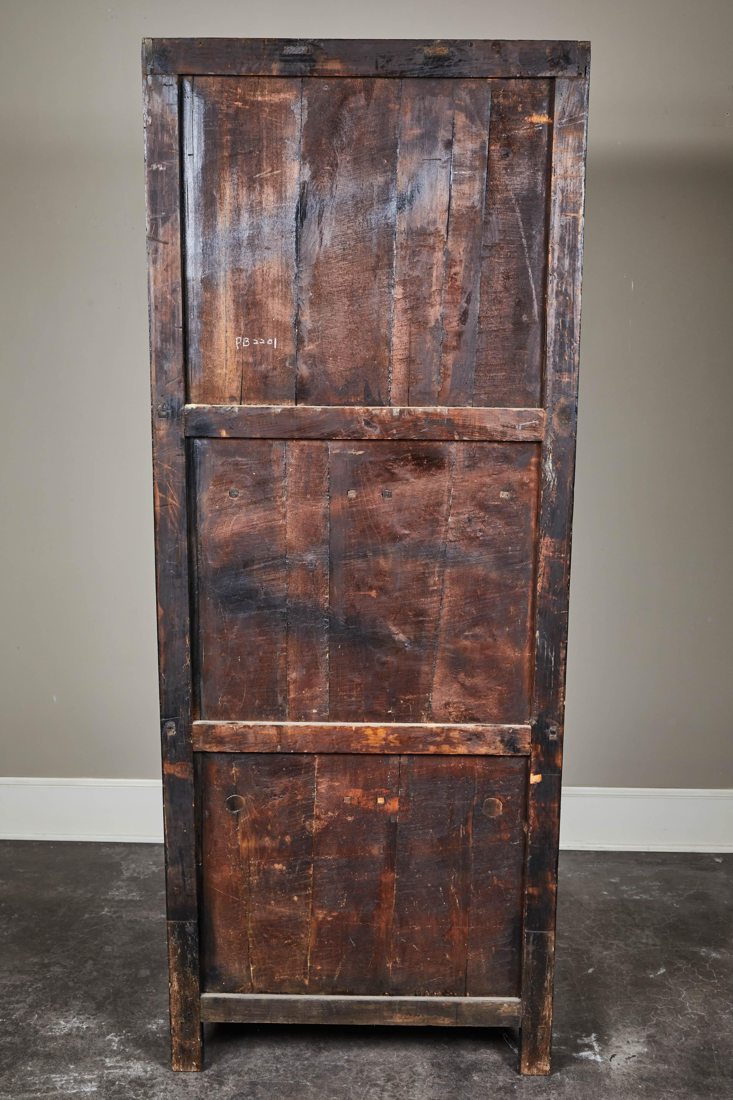 Tall 18th Century Black Lacquer Chinese Cabinet 1