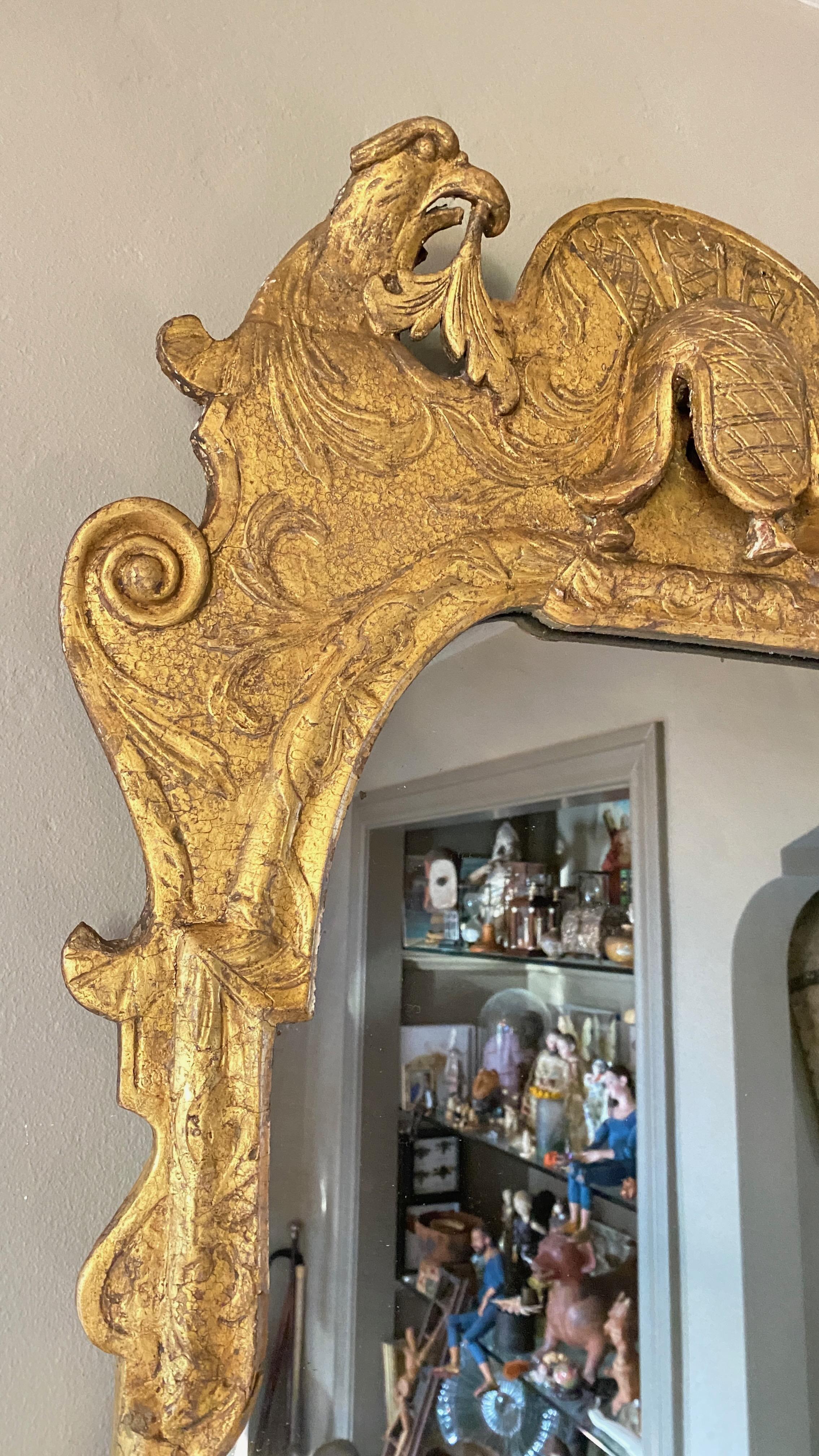 Tall 18th Century English George III Gilded Pier Mirror, Circa 1760 In Good Condition In San Francisco, CA
