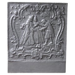 Grande plaque de cheminée / dosseret d'époque Louis XV du 18ème siècle français