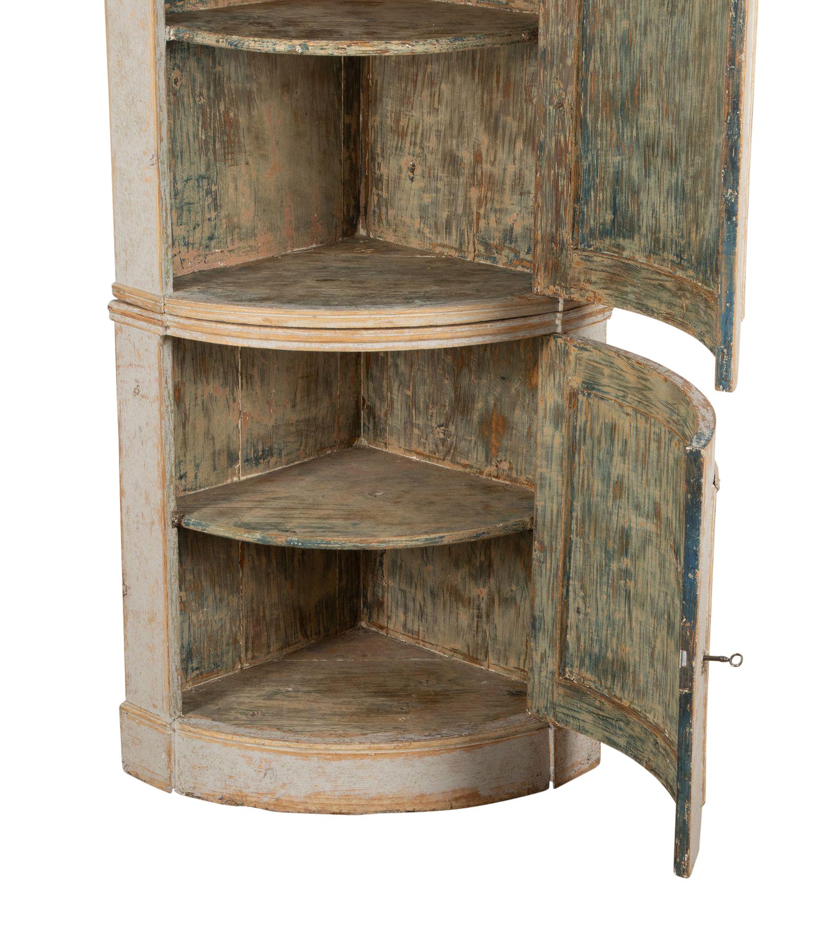 Tall 18th Century Swedish Gustavian Corner Cupboard 4