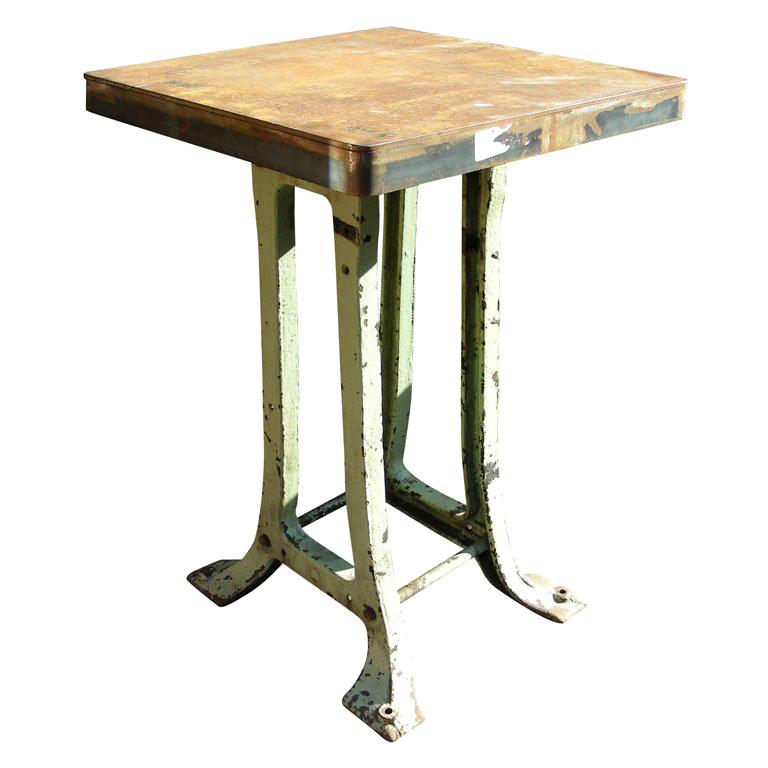 Tall 1900 Cast Iron Side Table
