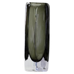 Grand vase en verre Sommerso des années 1950 signé Nils Landberg pour Orrefors Glass