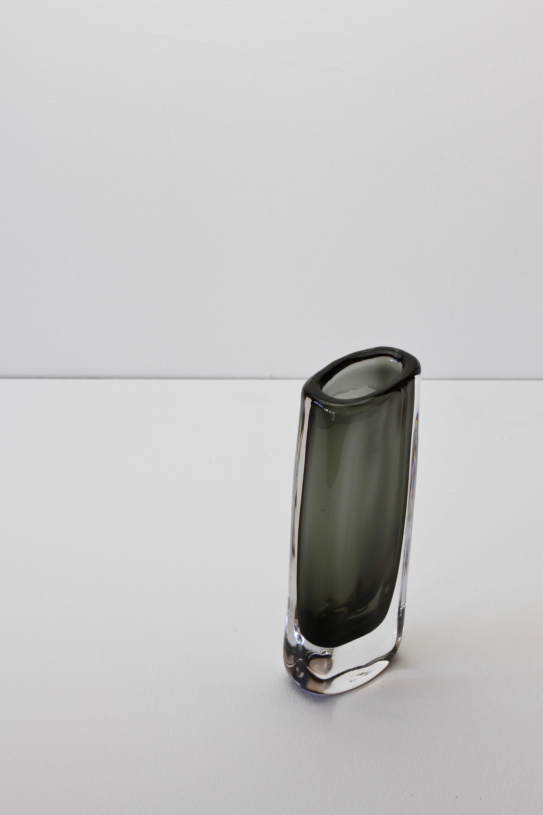Tall 1950s Sommerso 'Dusk' Vase Signed by Nils Landberg for Orrefors Glass 5