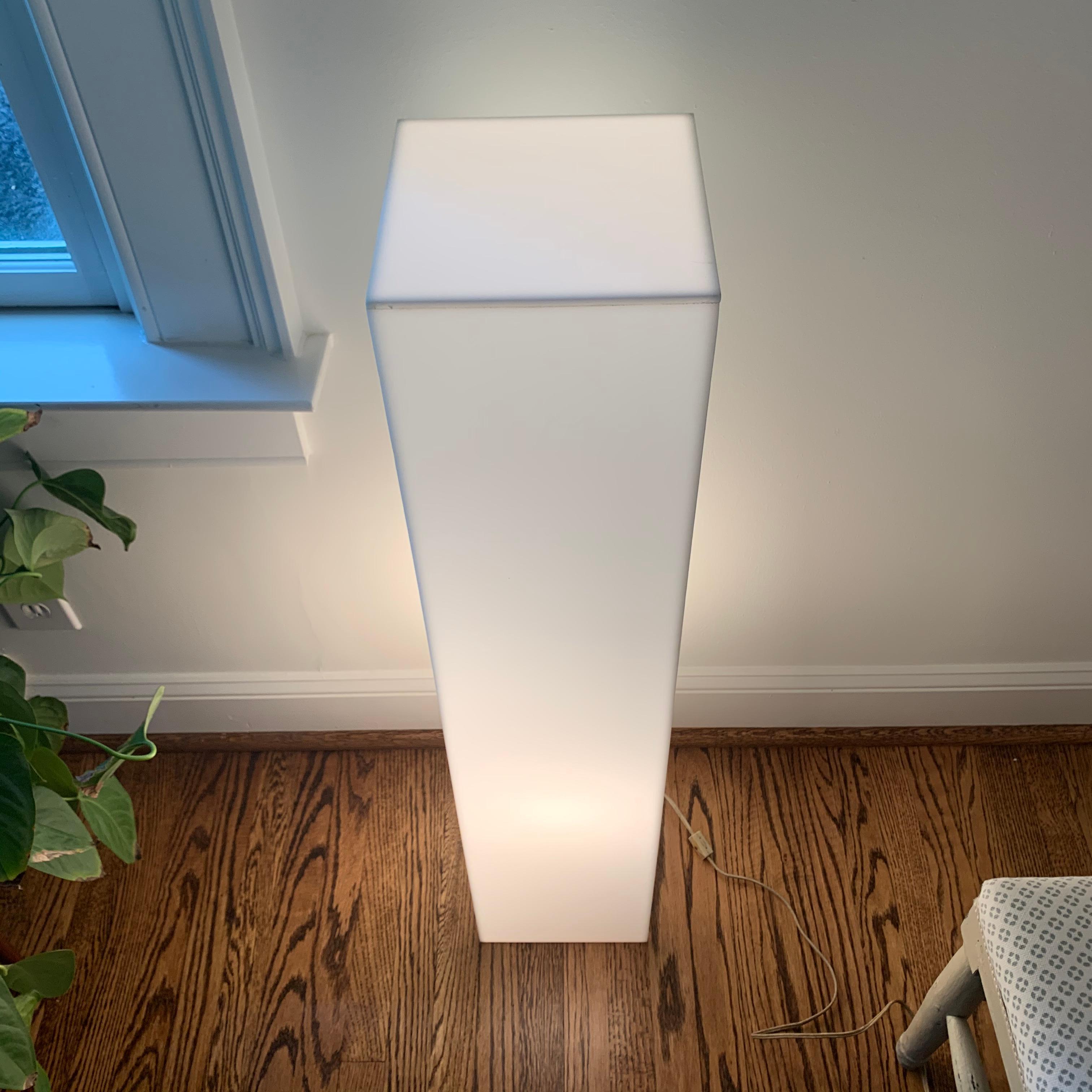 white acrylic pedestal