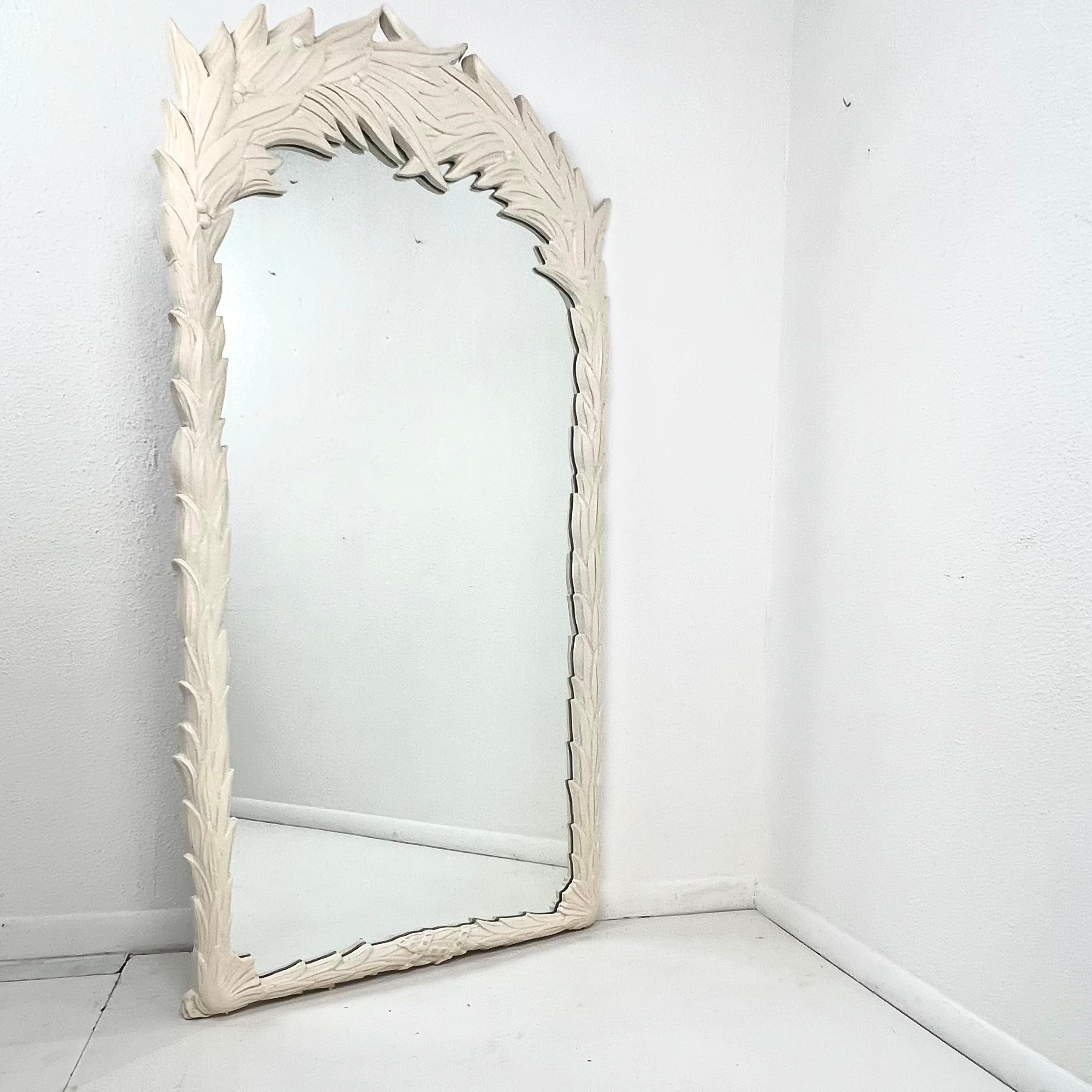 Tall 1970s Palm Frond Mirror in the Style of Serge Roche 13