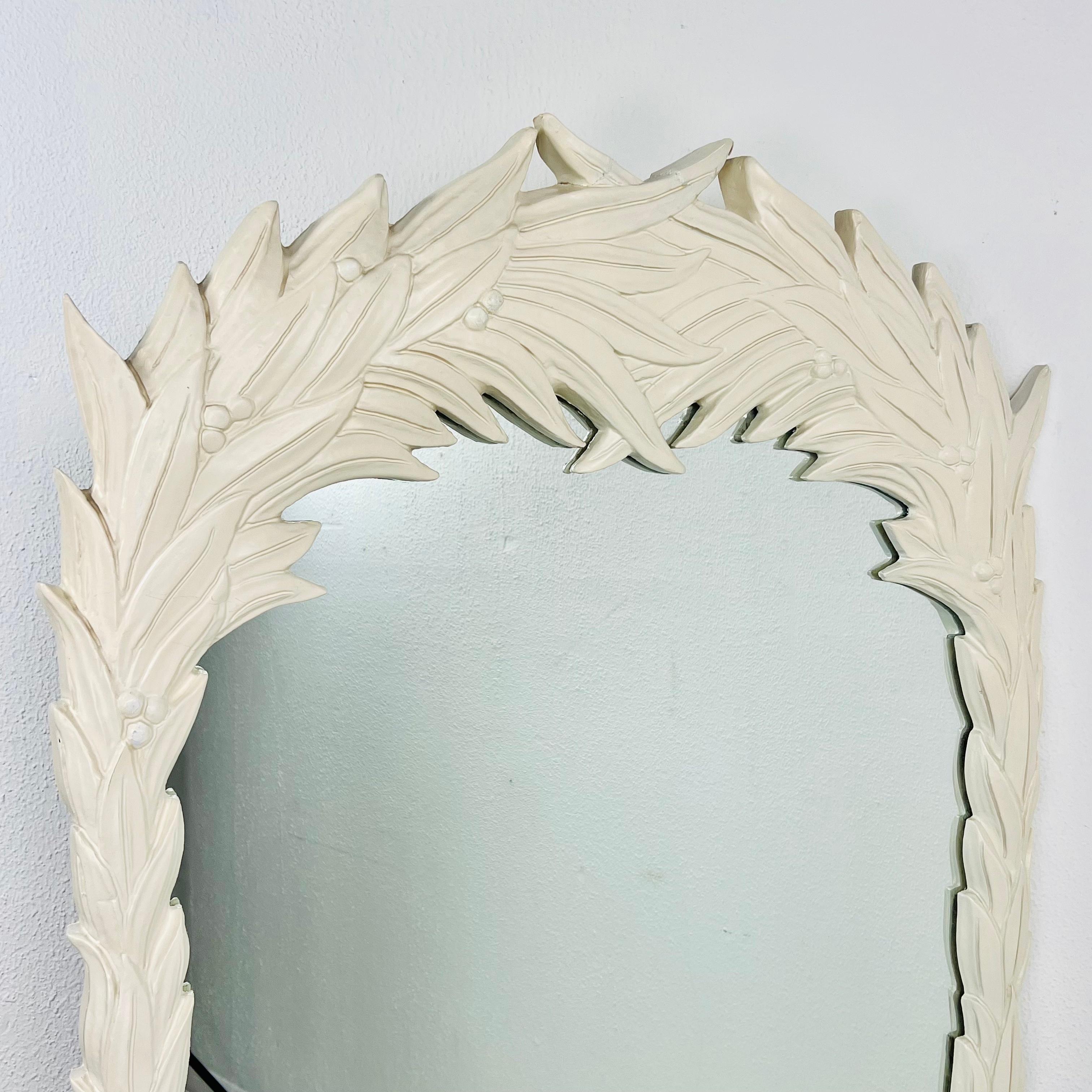 Late 20th Century Tall 1970s Palm Frond Mirror in the Style of Serge Roche