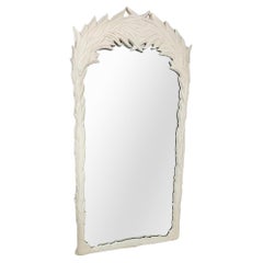 Vintage Tall 1970s Palm Frond Mirror in the Style of Serge Roche