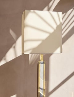 Lampada da terra alta in ottone e cromo Romeo Rega degli anni '70