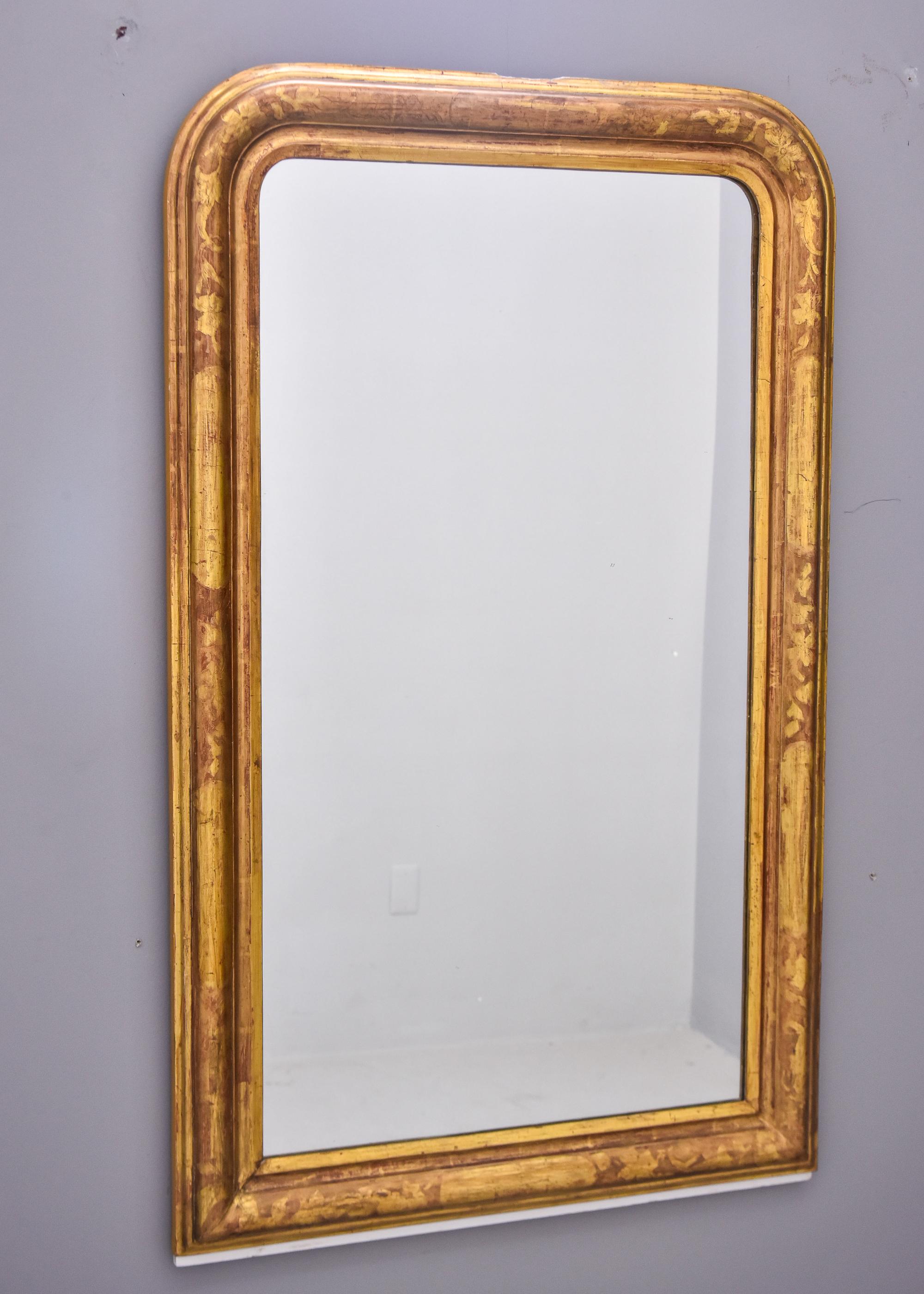 French Tall 19th Century Louis Philippe Gilt Mirror For Sale