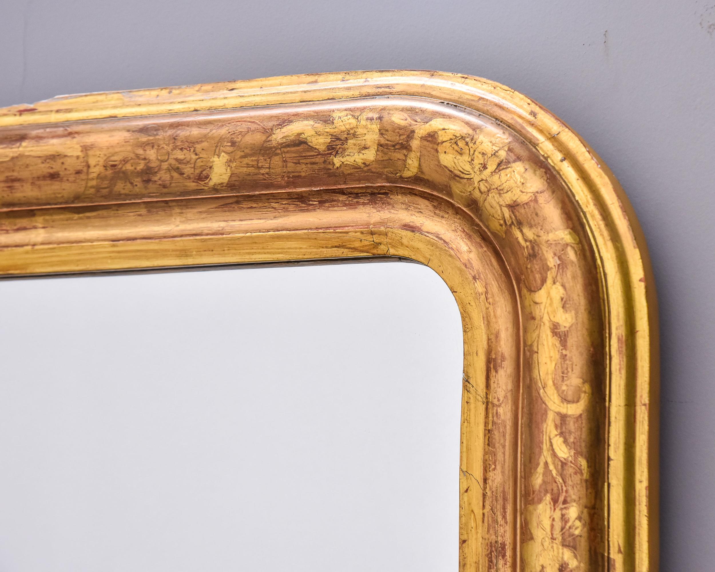 Tall 19th Century Louis Philippe Gilt Mirror For Sale 1