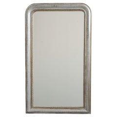 Tall 19th C Silver Leaf Louis Philippe Mirror
