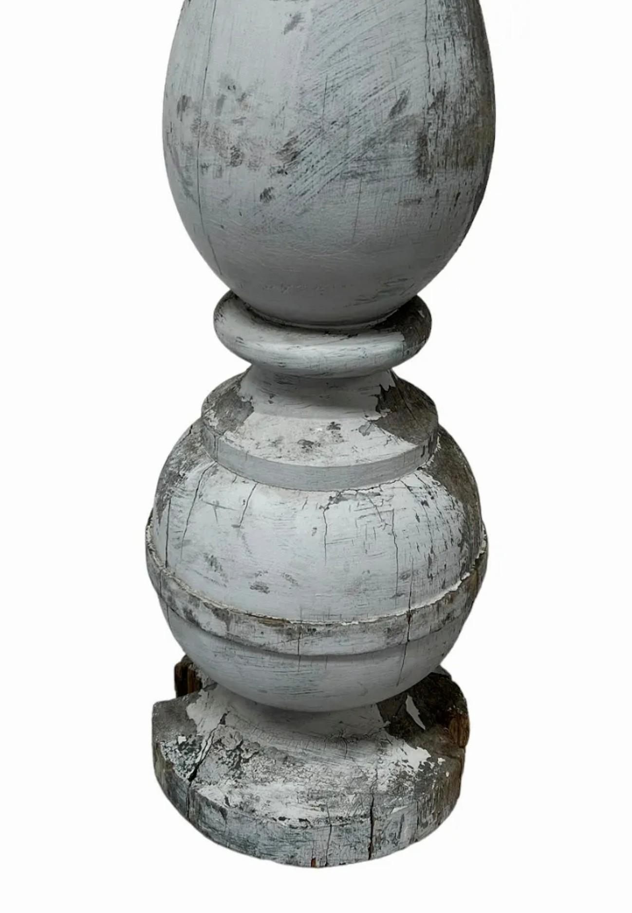 Tall 19th Century Architectural Painted Wood Finial 2