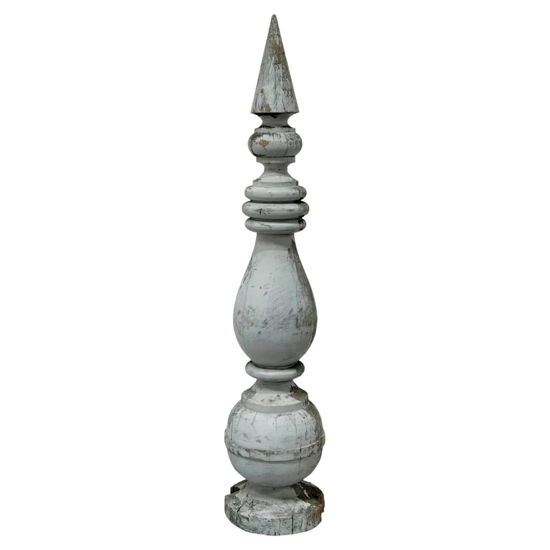 Tall 19th Century Architectural Painted Wood Finial
