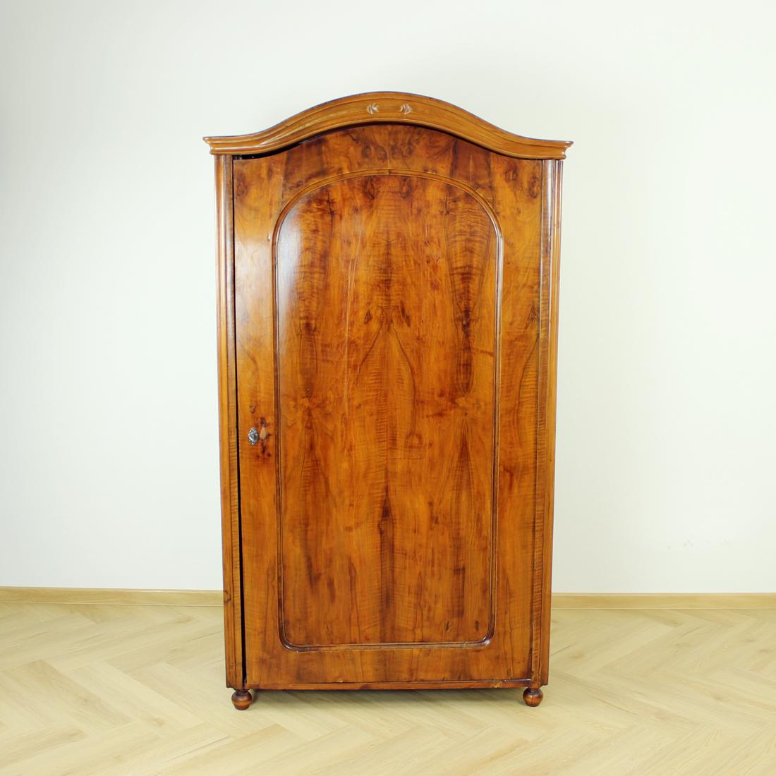 Early 20th Century Tall 19th Century Armoire in Walnut, Czechoslovakia For Sale