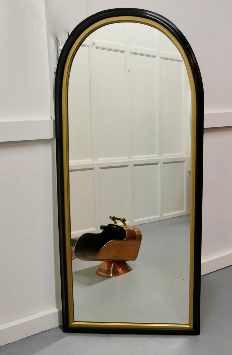 Tall 19th Century Black and Gold Arch Top Wall Mirror at 1stDibs