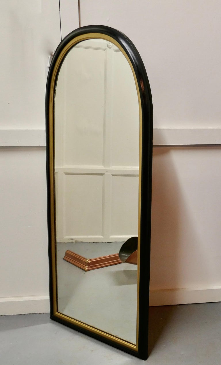 Tall 19th Century Black and Gold Arch Top Wall Mirror at 1stDibs