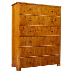 Tall 19th century elm secretaire chest of drawers