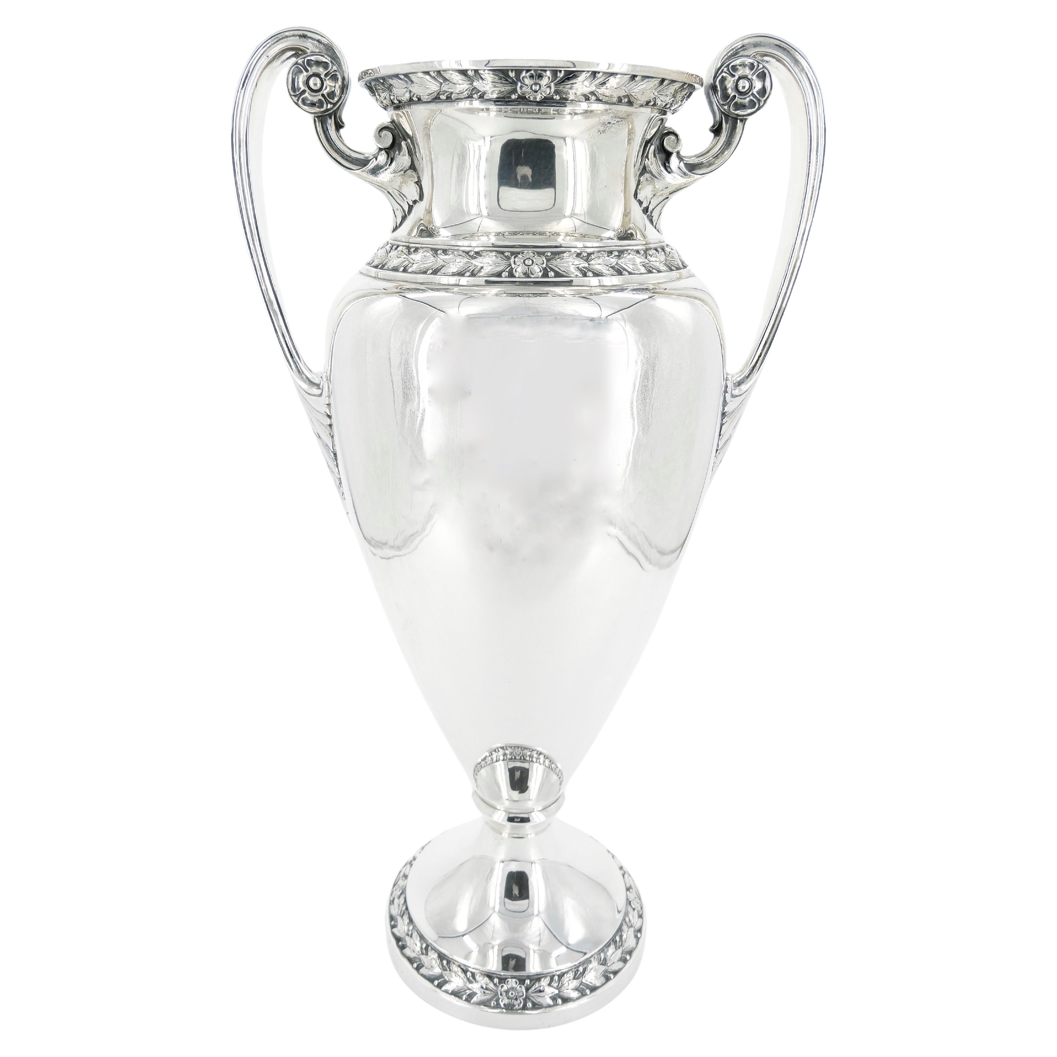 Tall 19th Century English Sterling Silver Decorative Centerpiece Vase