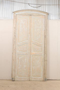 Tall 19th Century French Doors with Original Casing and Nicely Arched Crest