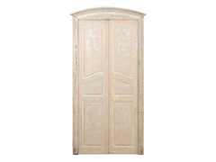 Tall 19th Century French Doors with Original Casing and Nicely Arched Crest